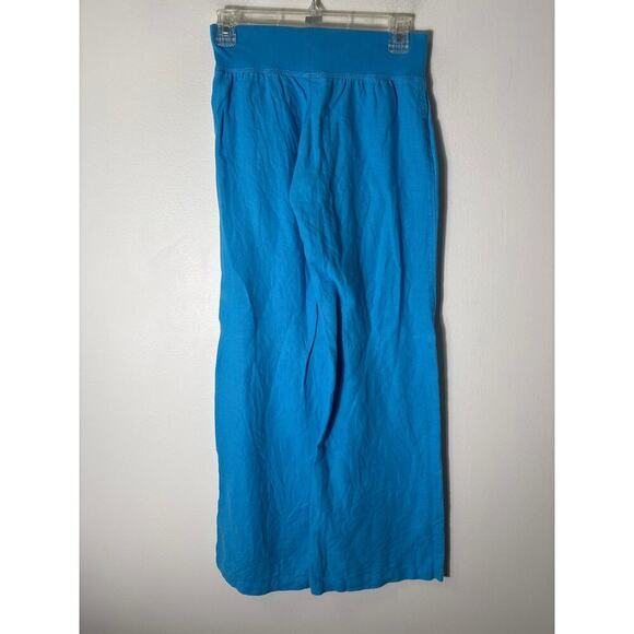 Lilly Puitzer Teal Blue Linen Pull On Wide Leg Pants Sz XXS - Picture 2 of 2